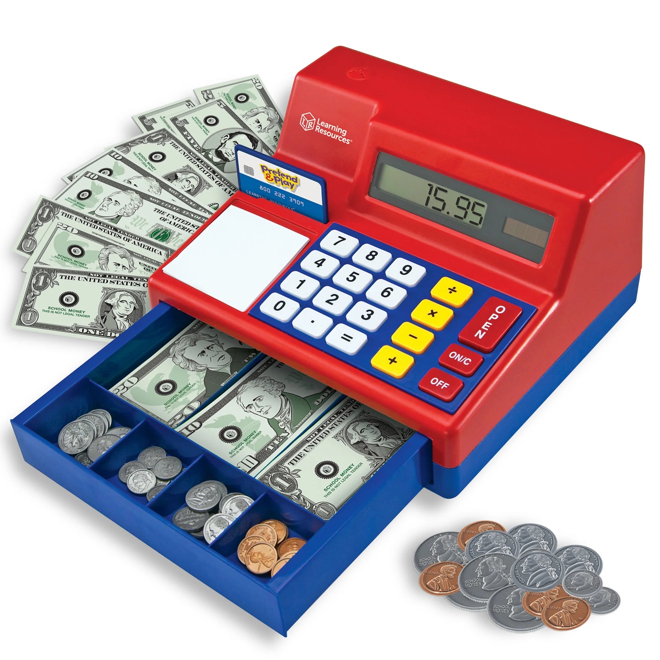 Pretend & Play Calculator Cash Register, Gift for Kids, Ages 3 +