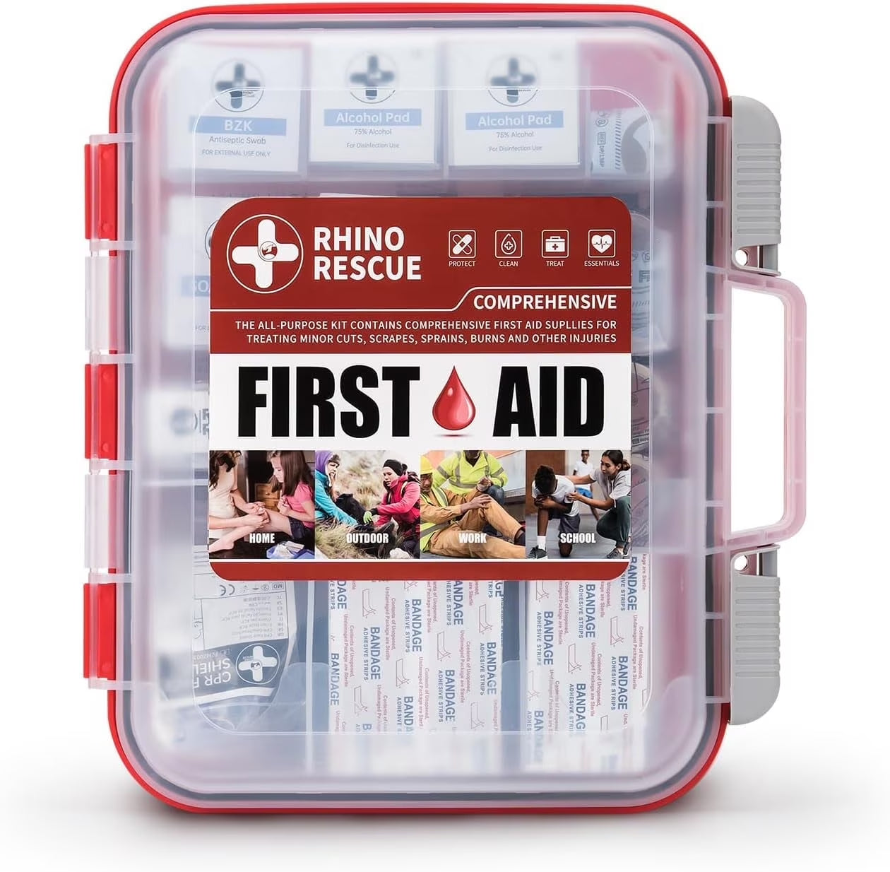 350 Pieces All-Purpose First Aid Kit, Home & Office Professional Medical Supplies, Ideal for Emergency, School, Business