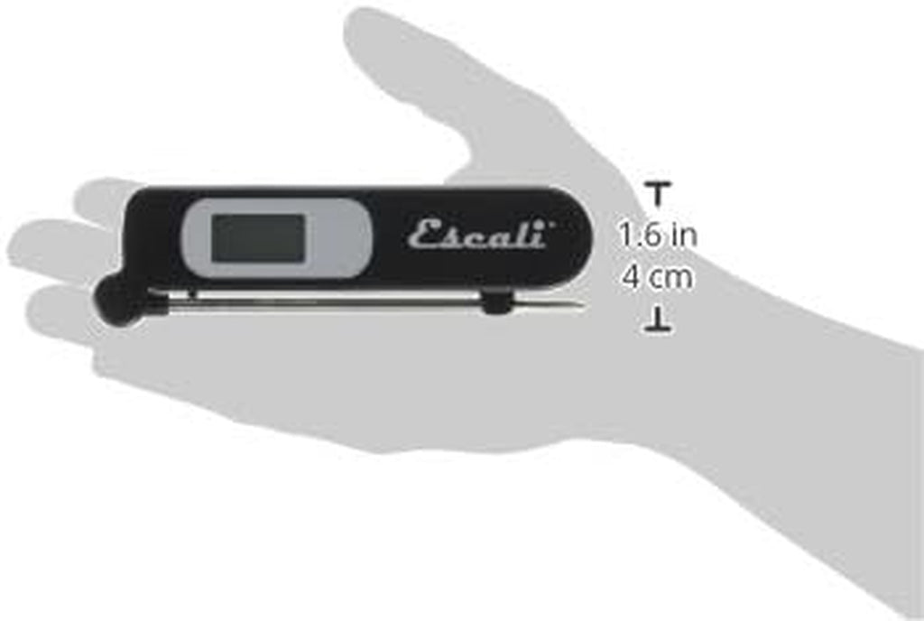 DH3 Folding Digital Kitchen Thermometer, Stainless Steel Folding Probe Black, Universal
