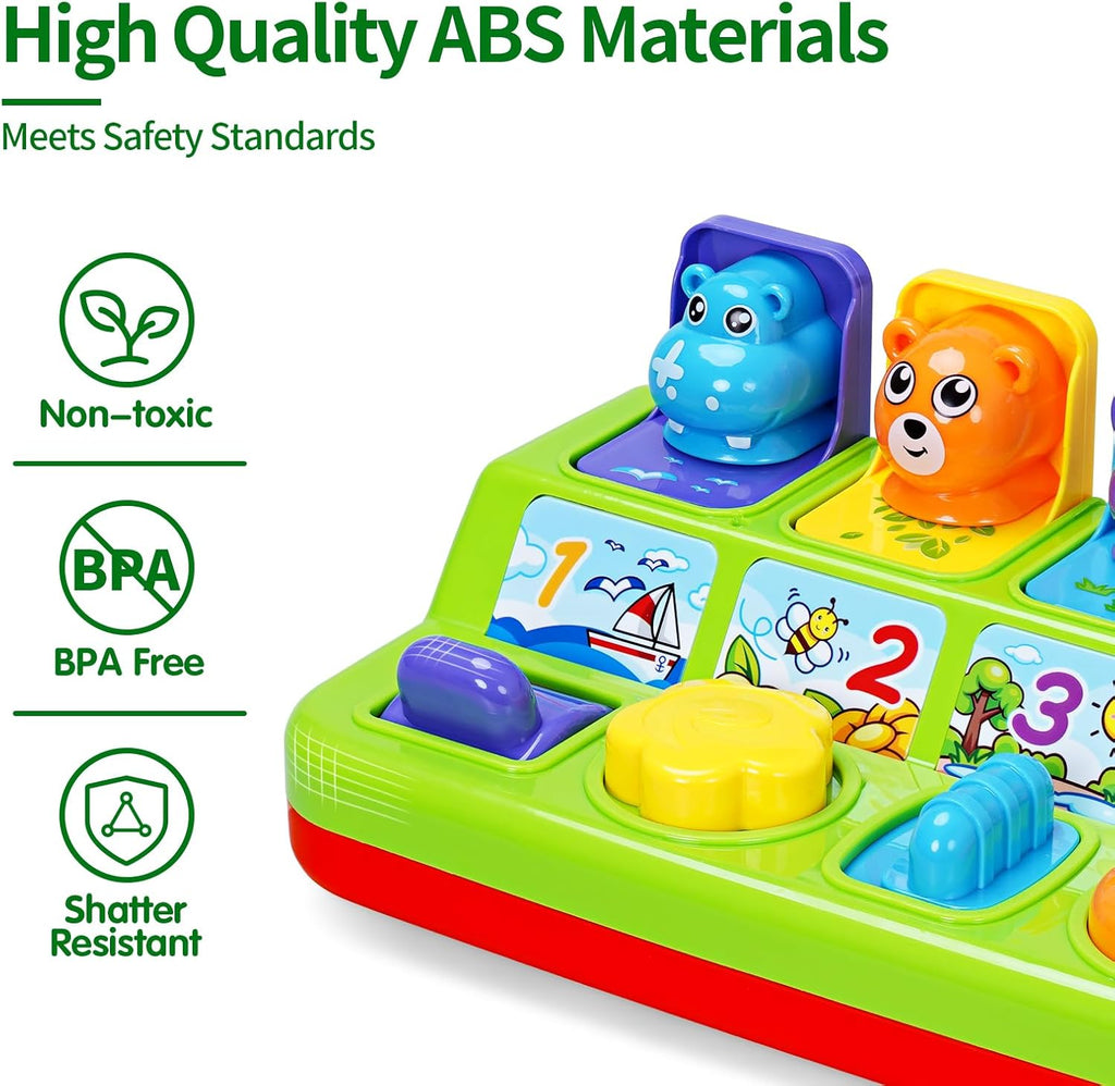 Baby Pop up Toy with Light and Music, Montessori Cause and Effect Toy for Infant Baby Toddler 12-18 Months First 1St Birthday Gifts for Girls Boys