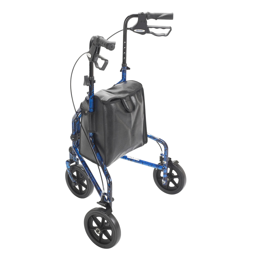 Deluxe Rollator Adjustable Height / Folding Aluminum 300 Lbs. 31 to 38 Inch Handle Height 10289BL
