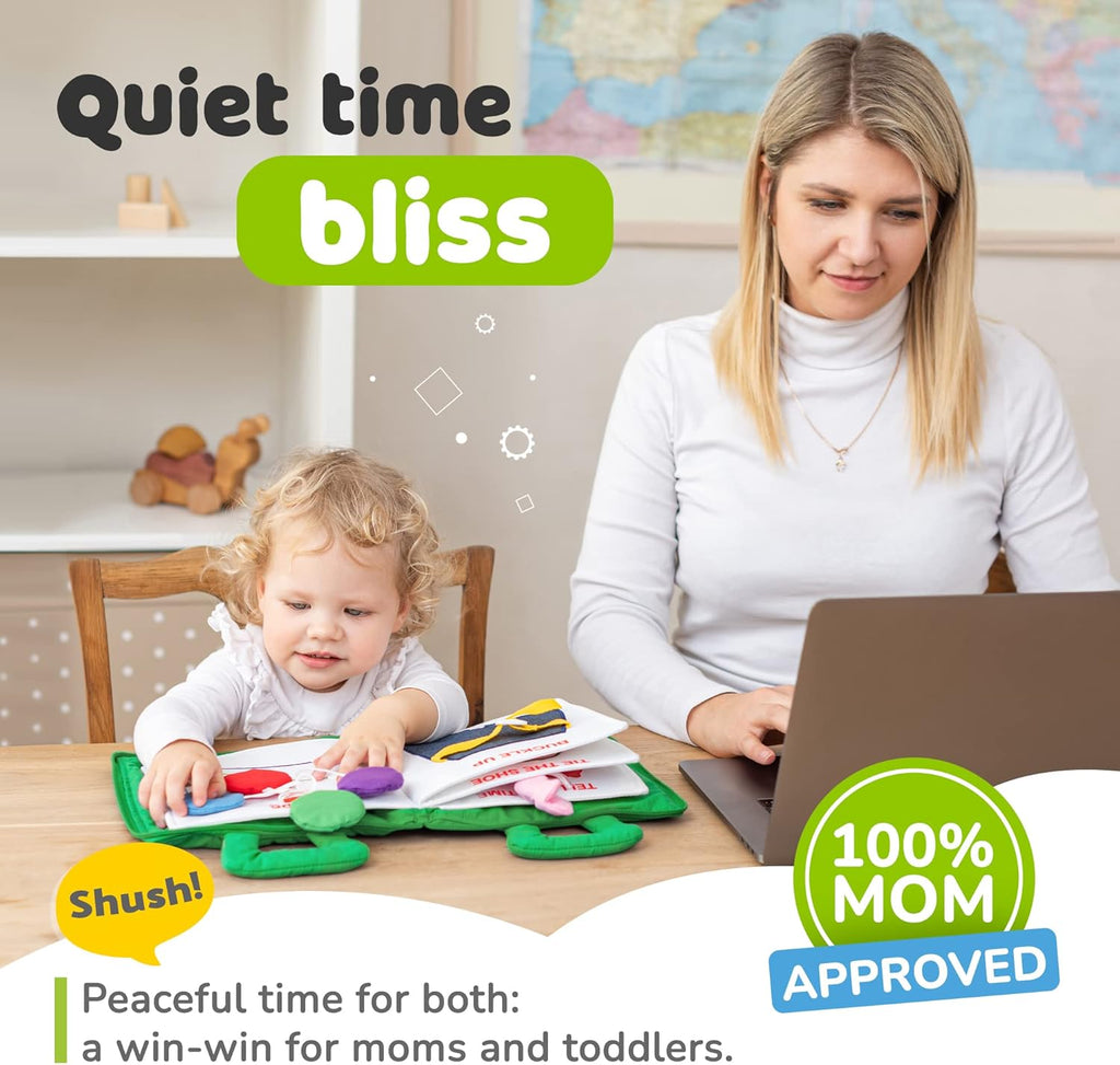 Montessori Busy Book Toddler Travel Toys 1-3, Activity Quiet Book Airplane Travel Toys for Toddlers 1-3, Busy Board with Car and Plane Activities, Boys & Girls