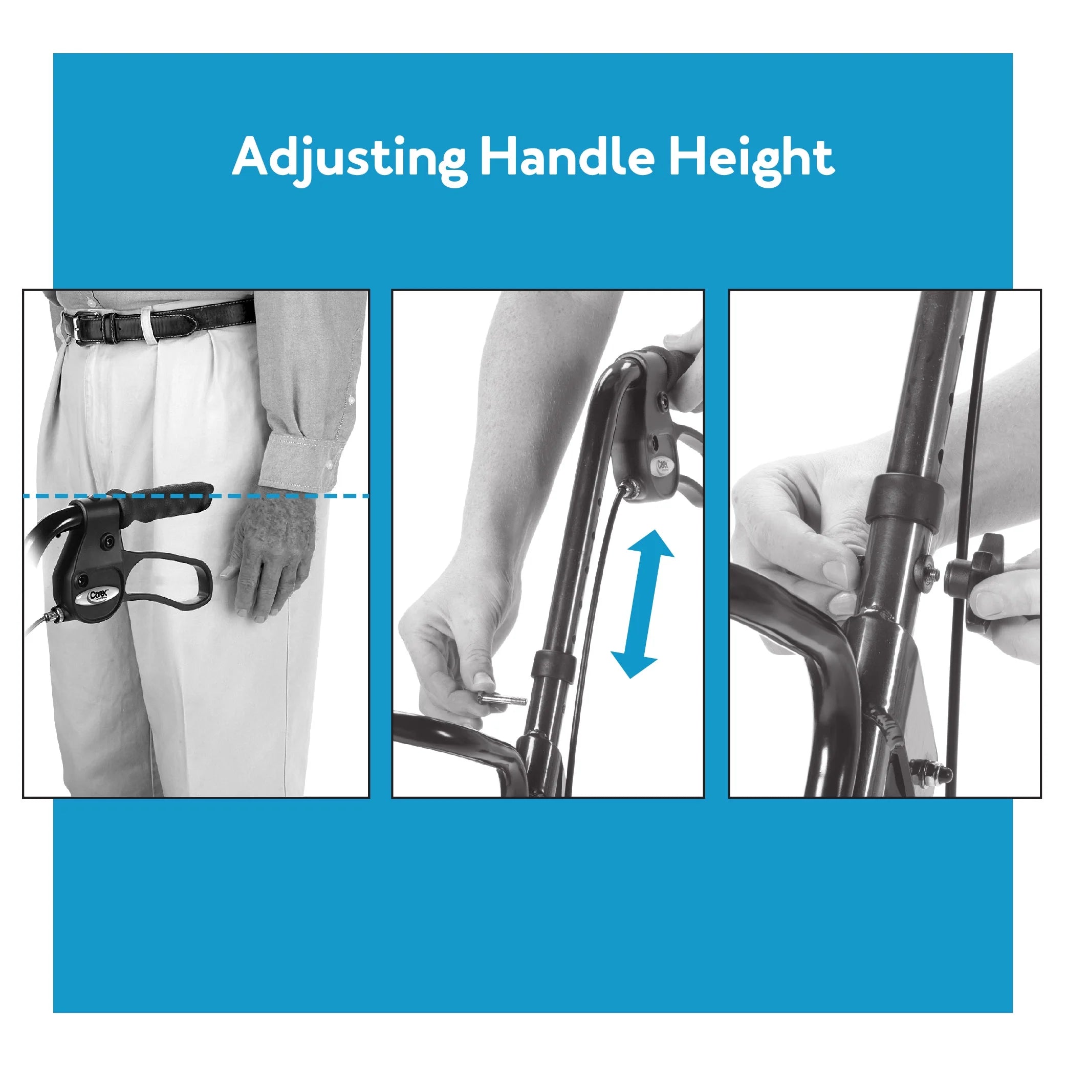 Steel Rollator Transport Walker with Padded Seat, 6" Wheels & Storage Pouch, 350 Lb Capacity