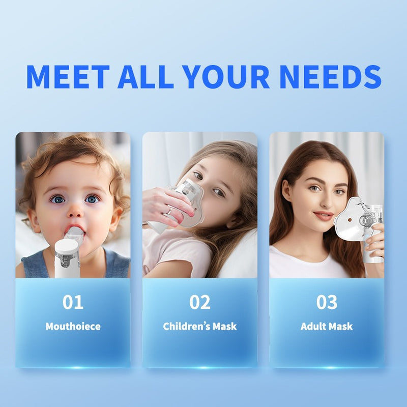 Household Medical Portable Handheld Nebulizer Children Mute Bilateral Ultrasonic Micro-Grid Atomizer