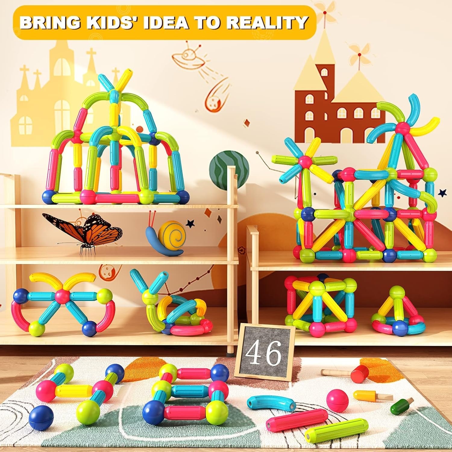 Magnet Toys for 3 Year Old Boys & Girls, Montessori Toys for Toddlers Kids, Magn