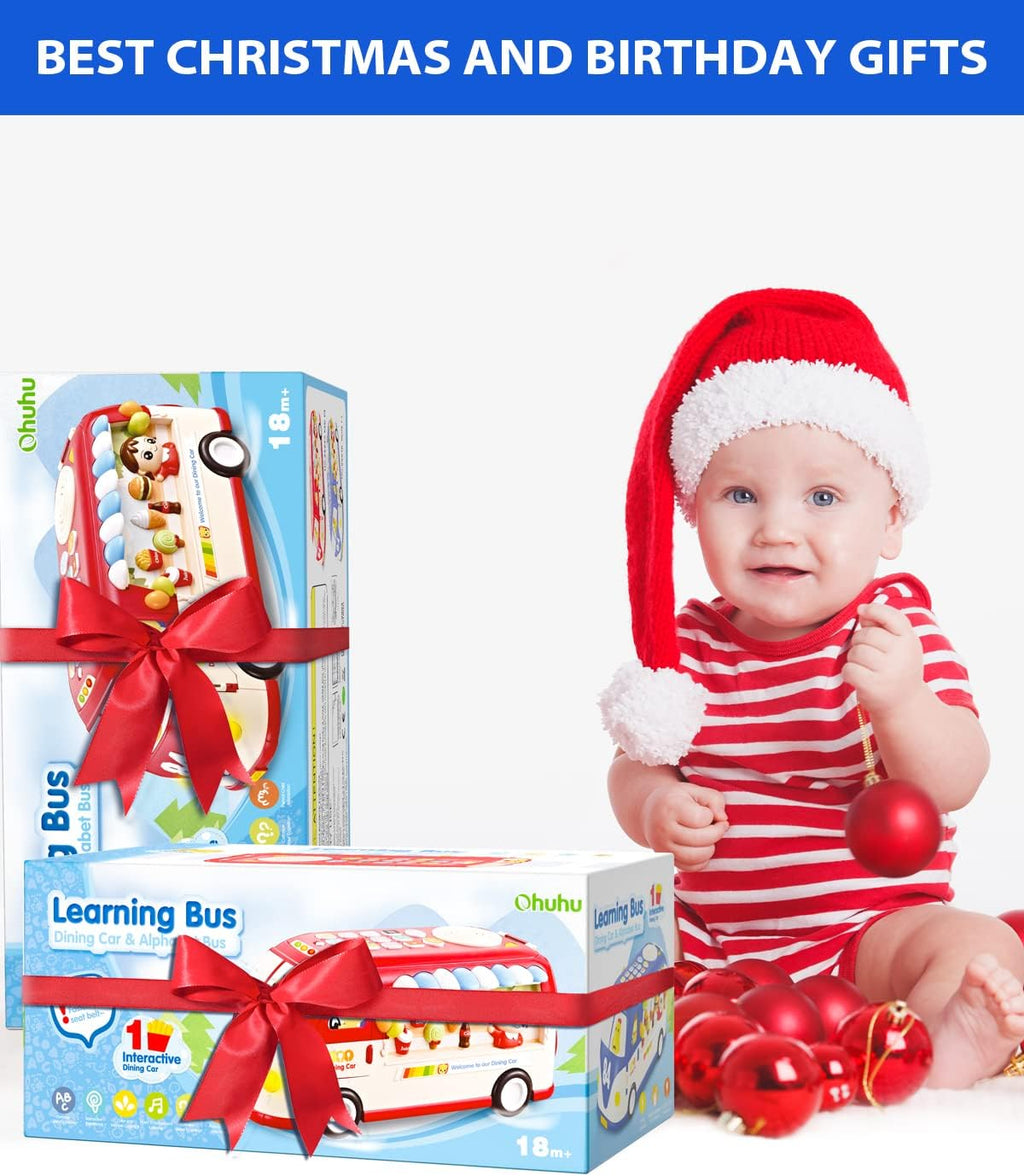 Learning & Educational Toys, Multifunctional Musical Activity Toy Play & Learn Baby Toys, Music Bus with Letters, Vocabulary, Numbers, Phonic Sounds for Baby Infant Toddlers Boys Girls