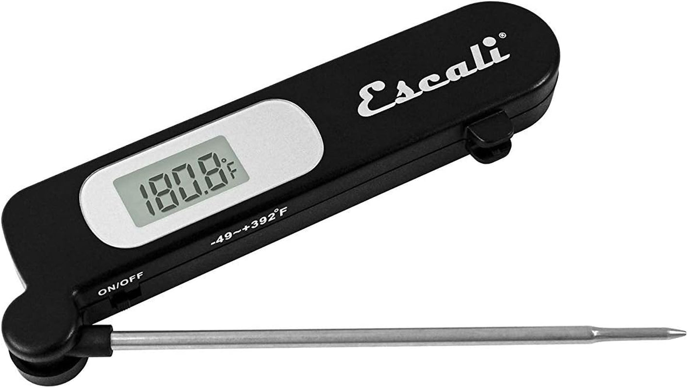 DH3 Folding Digital Kitchen Thermometer, Stainless Steel Folding Probe Black, Universal