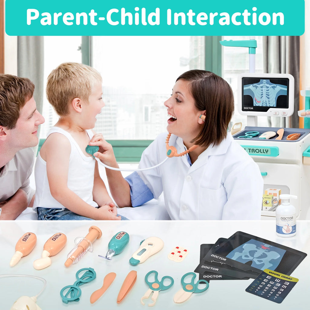 Kids Doctors Play Set - 26PCS Doctor Kit for Kids, Pretend Medical Station Toy Set, Doctor Set Role Play Toy for 3-8 Boys & Girls