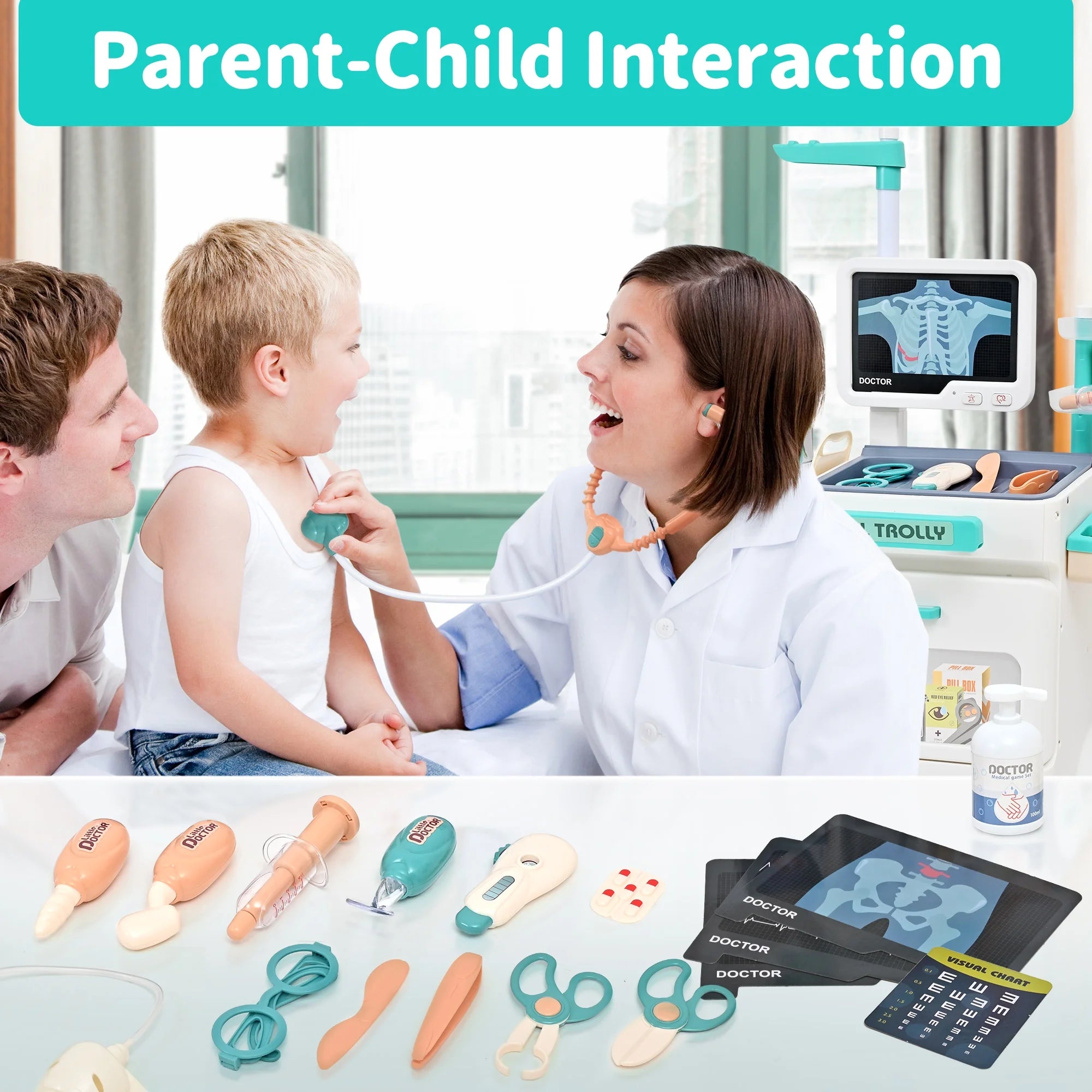 Kids Doctors Play Set - 26PCS Doctor Kit for Kids, Pretend Medical Station Toy Set, Doctor Set Role Play Toy for 3-8 Boys & Girls