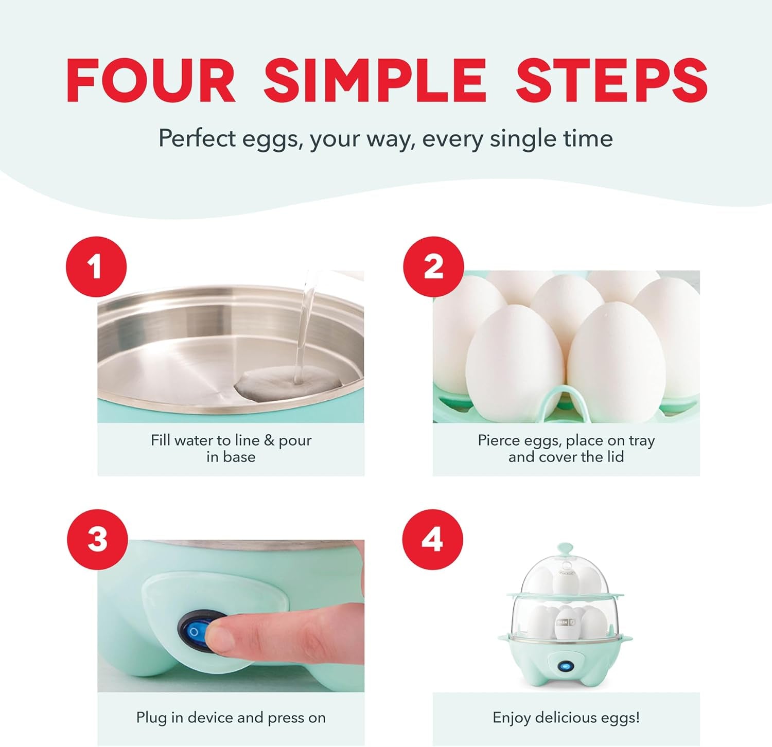 Deluxe Egg Cooker - Boiler, Poacher & Steamer - Includes Measuring & Recipe Guide - Dishwasher Safe - Holds 12 Eggs, Black