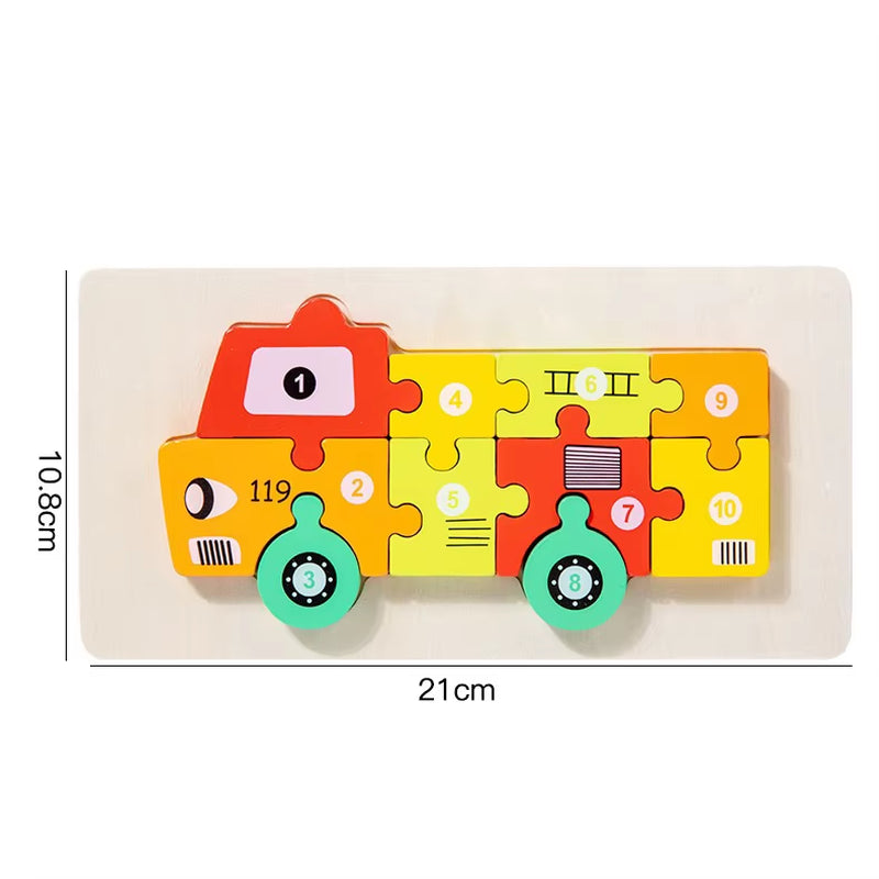 Custom Kids Toys Funny Wooden 3D Puzzle Game Montessori Educational Jigsaw Puzzles for Children Learning Girls