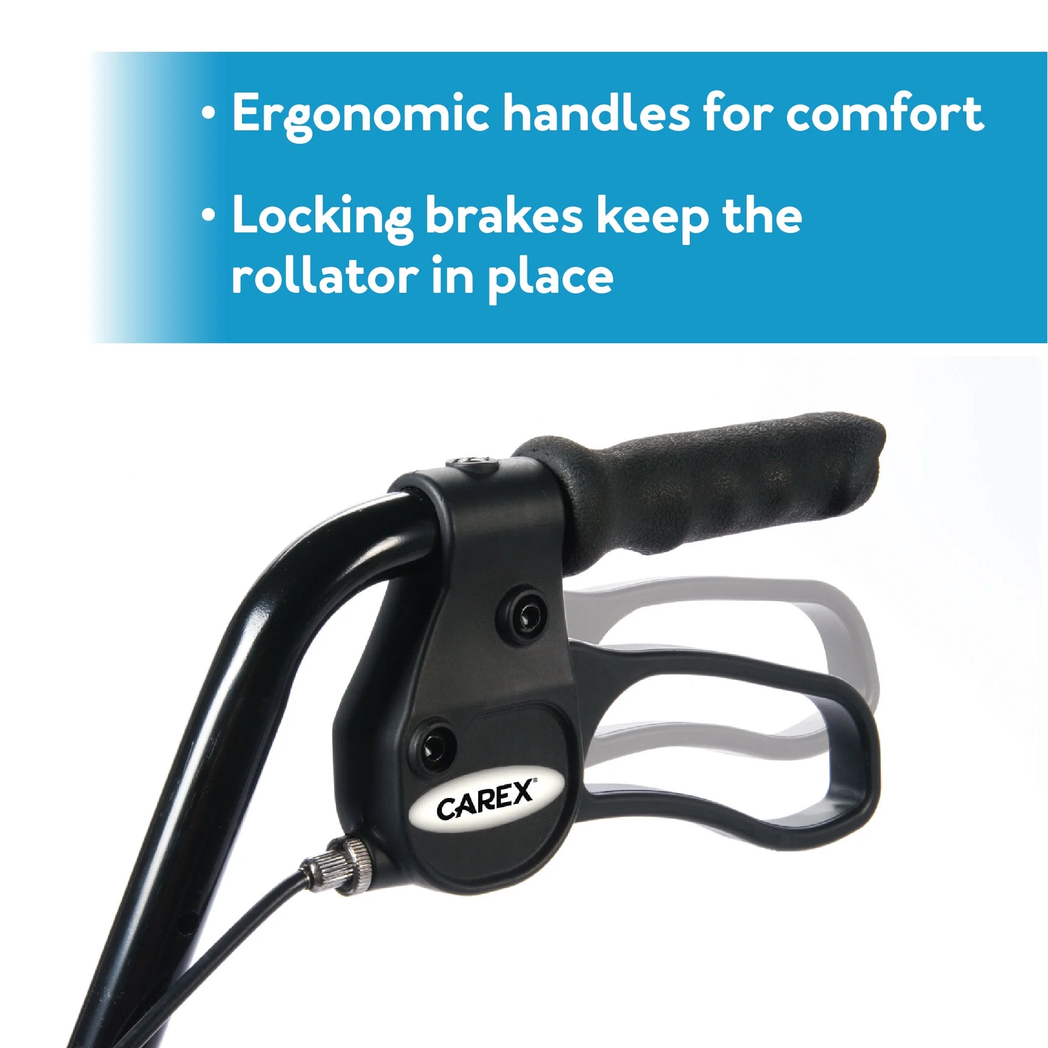 Steel Rollator Transport Walker with Padded Seat, 6" Wheels & Storage Pouch, 350 Lb Capacity