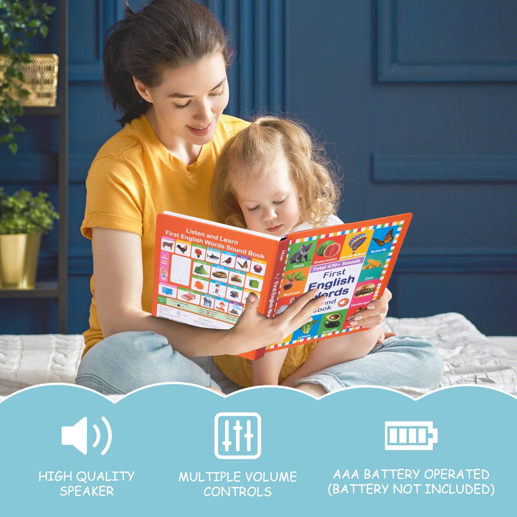 15 in 1 Talking Sound Books, 470+ Words Learning & Education Kids Toys, Interactive Electronic Audio Books for Toddlers Age 3-6 Years Old Gifts