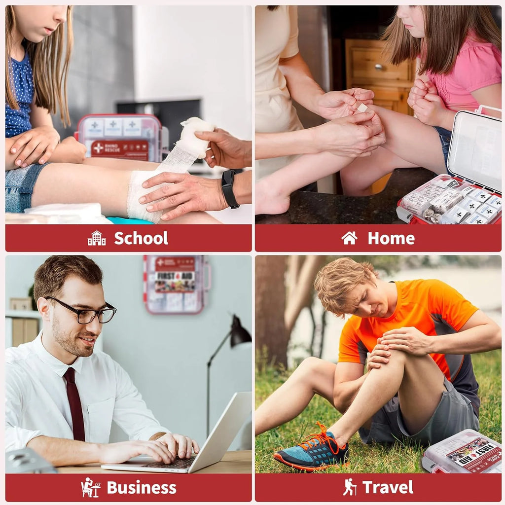 350 Pieces All-Purpose First Aid Kit, Home & Office Professional Medical Supplies, Ideal for Emergency, School, Business