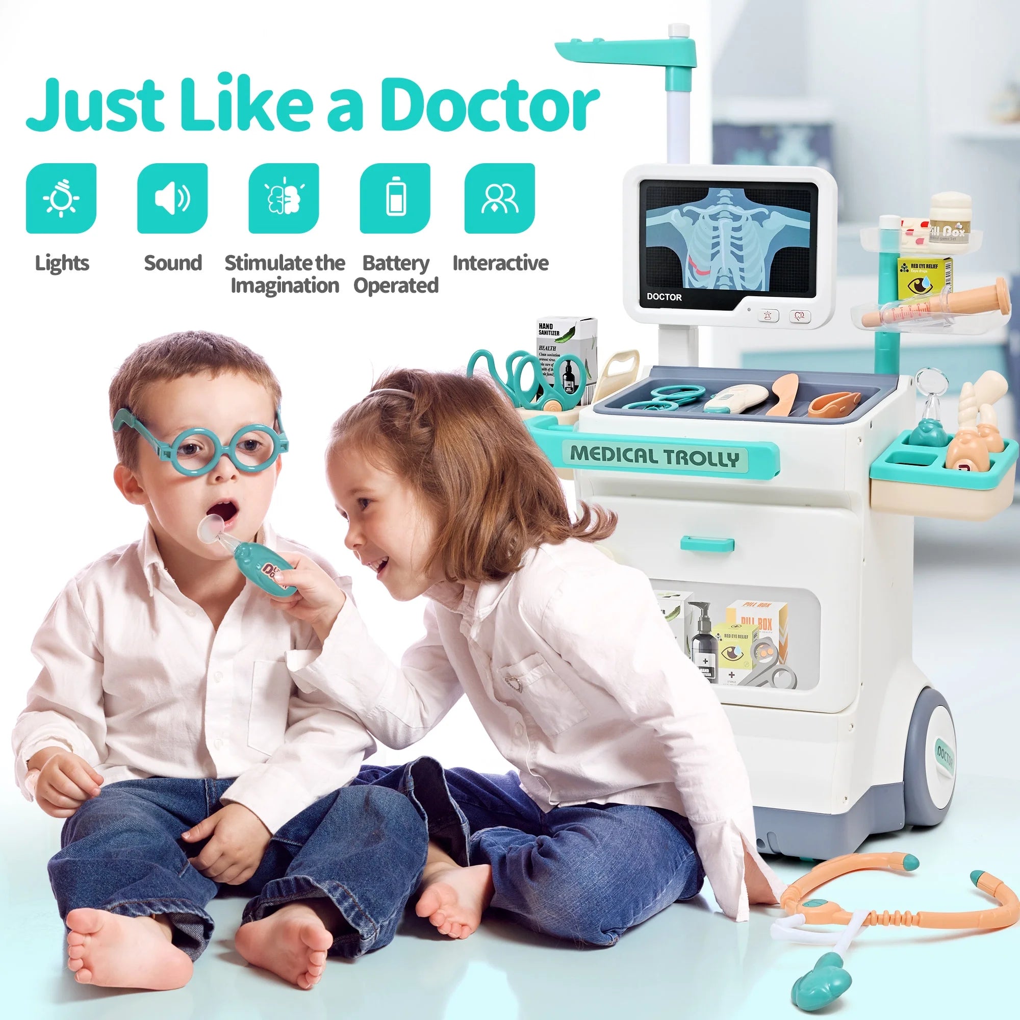Kids Doctors Play Set - 26PCS Doctor Kit for Kids, Pretend Medical Station Toy Set, Doctor Set Role Play Toy for 3-8 Boys & Girls
