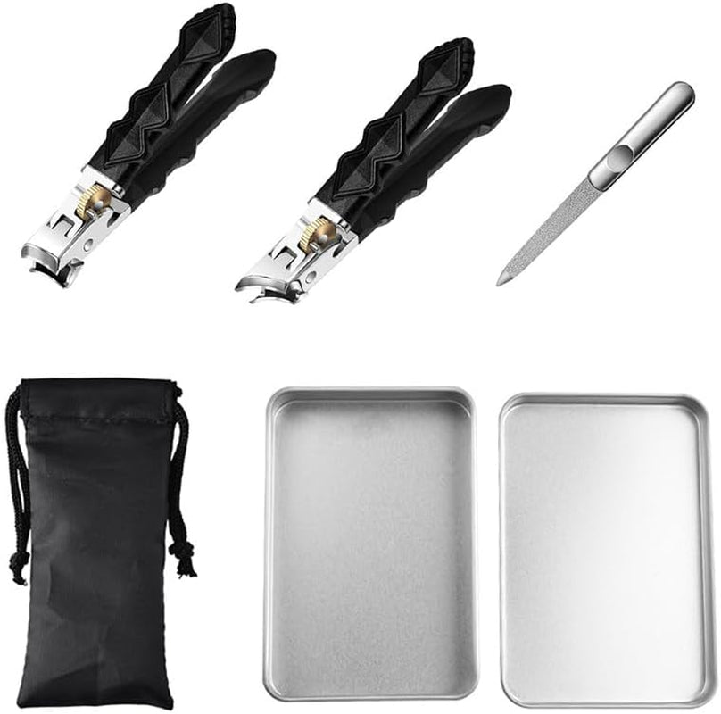 Medical Grade Orthoclip Toenail Clippers Set - Wide Jaw & Angled Tip Clippers Fo