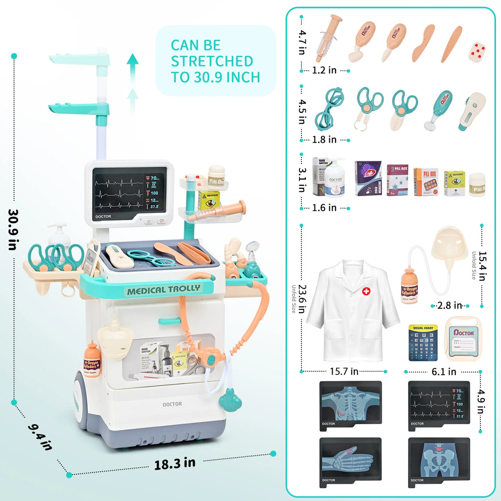 Kids Doctors Play Set - 26PCS Doctor Kit for Kids, Pretend Medical Station Toy Set, Doctor Set Role Play Toy for 3-8 Boys & Girls