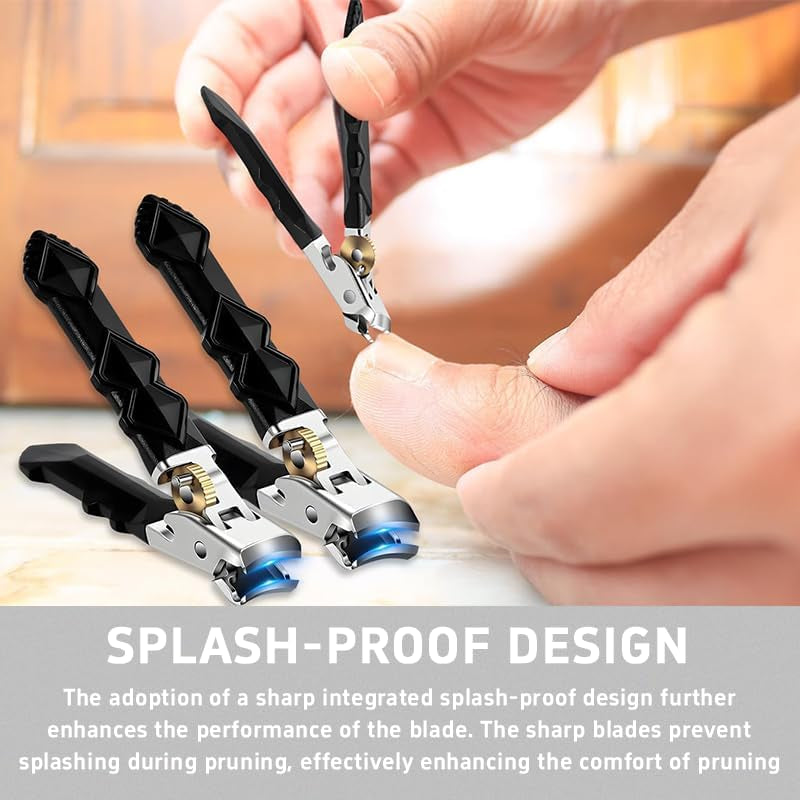 Medical Grade Orthoclip Toenail Clippers Set - Wide Jaw & Angled Tip Clippers Fo