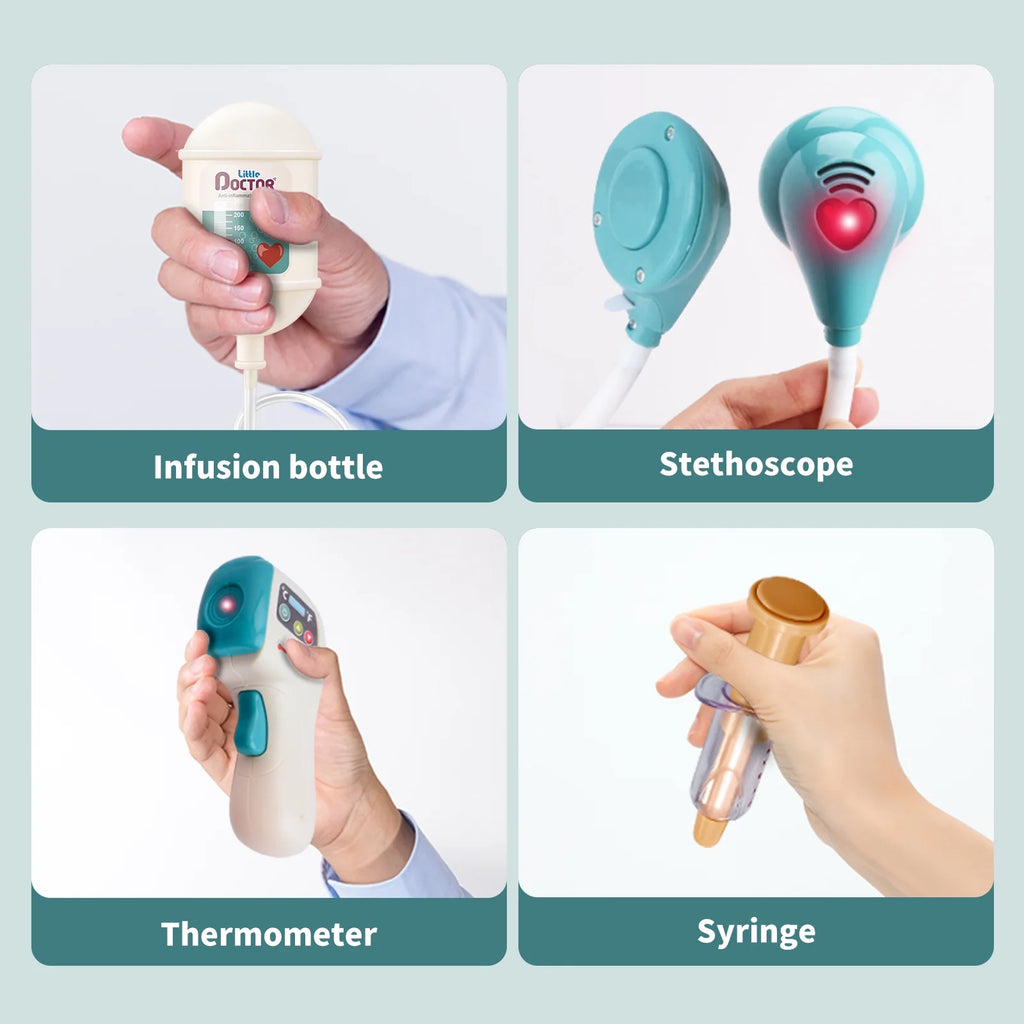 Eohemeral Play Doctor Kit for Kids,Medical Kit Toy Cart with 24Pieces Accessories Doctor Play Set for Kids,Toddler Boys & Girls