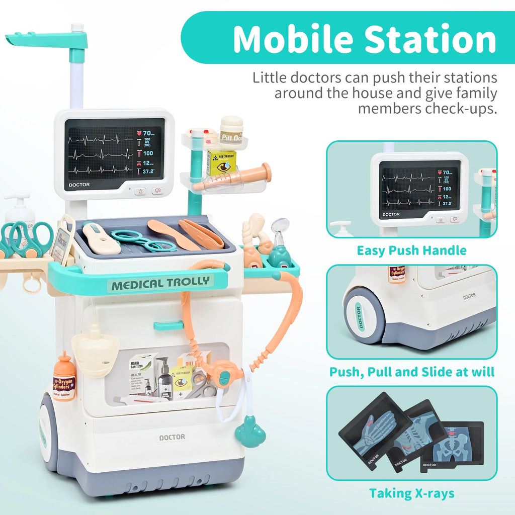 Kids Doctors Play Set - 26PCS Doctor Kit for Kids, Pretend Medical Station Toy Set, Doctor Set Role Play Toy for 3-8 Boys & Girls