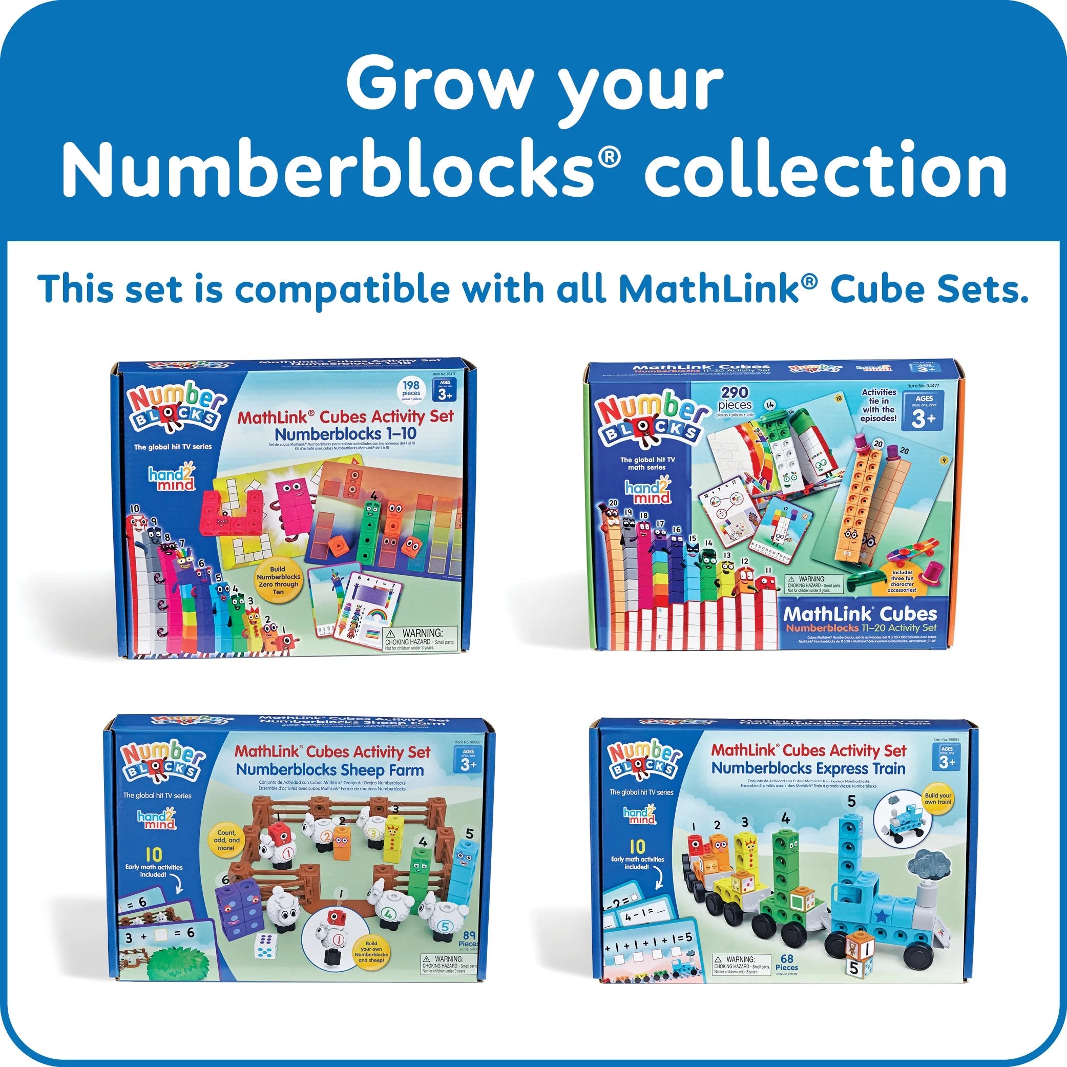 Numberblocks Express Train Mathlink Cubes Activity Set, Train Toy, Preschool Learning Activities, Counting Blocks for Math, Number Learning Toys, Kids Building Toys, Kids Educational Toys