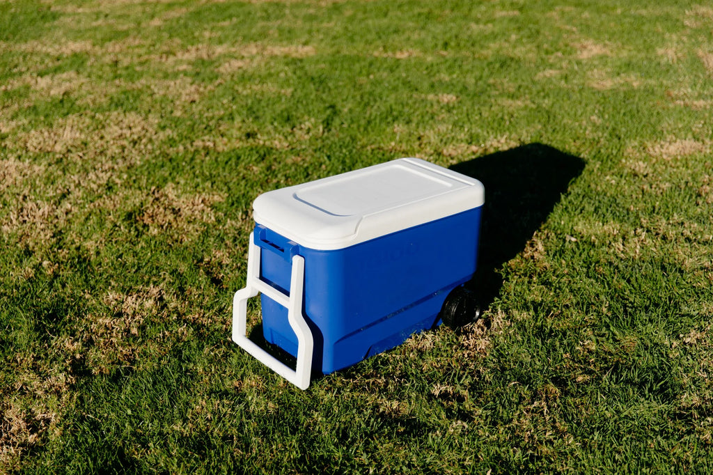38 QT Wheelie Cool Hard Sided Cooler with Wheels, Blue