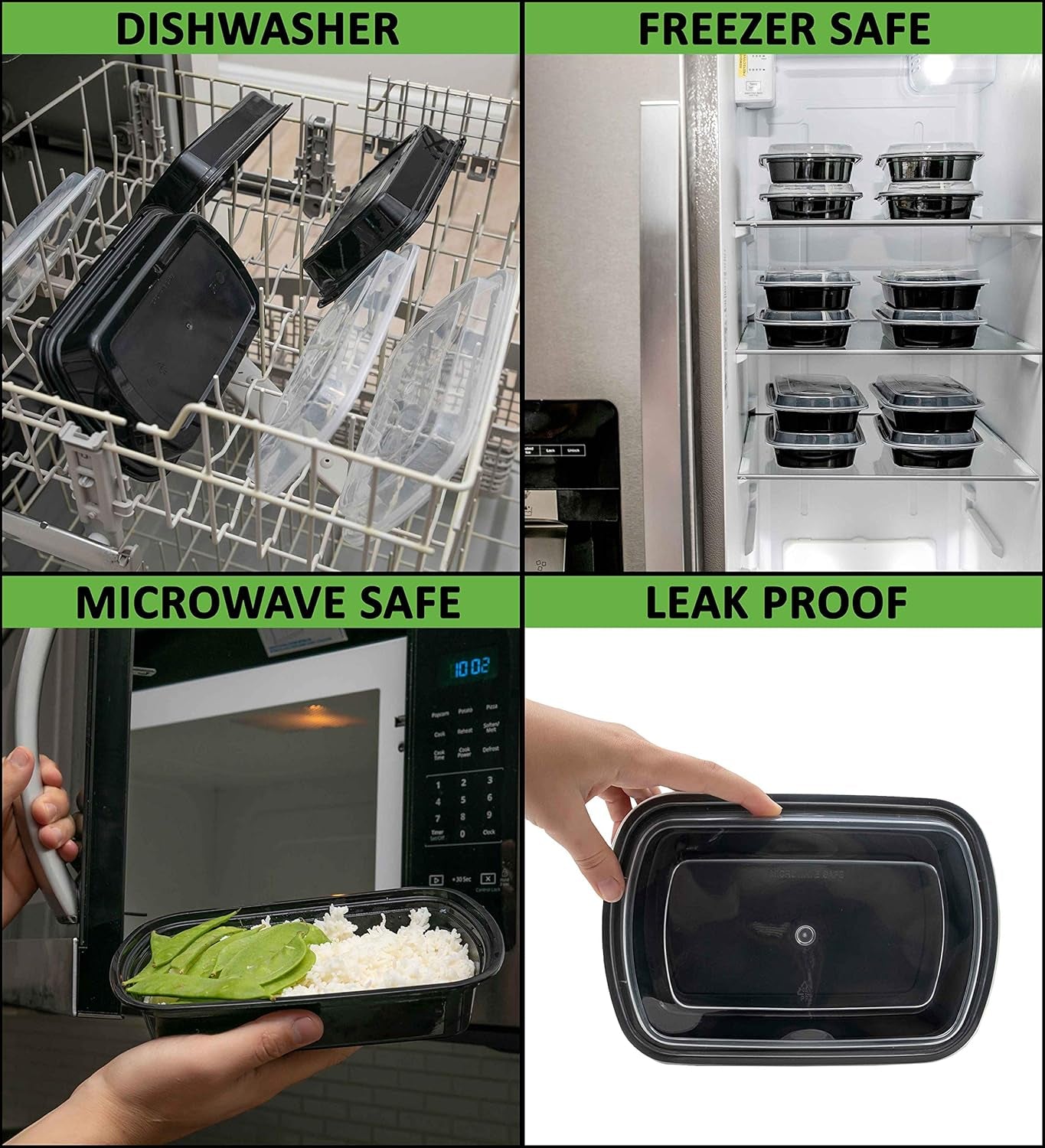 Meal Prep Container Reusable with Lids [25 Set] 24Oz. Ideal-Food Prep Containers, Food Storage Bento Box, Portion Control | Stackable | Microwave | Dishwasher | Freezer Safe