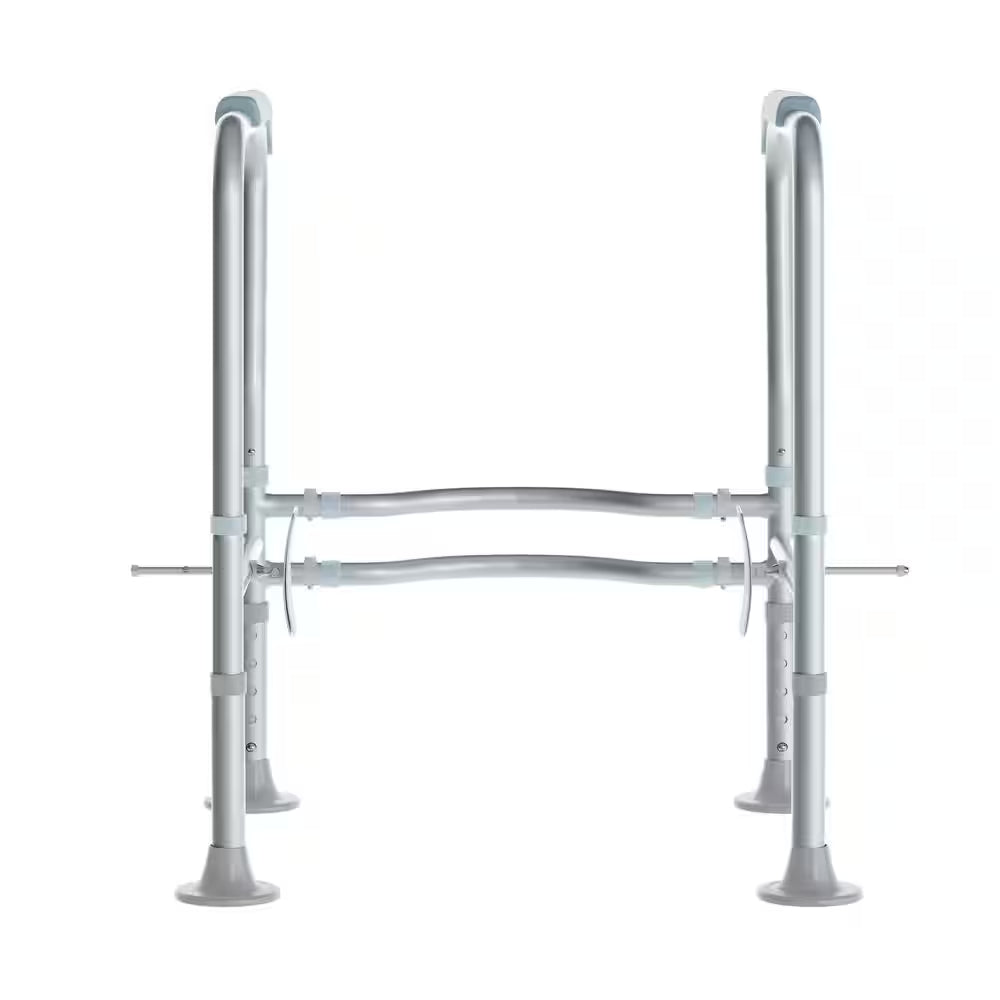 Hercules 27.25 In. X 21.5 In. Toilet Safety Frame Elevated Toilet Seat with Adjustable Arms in Silver/Gray