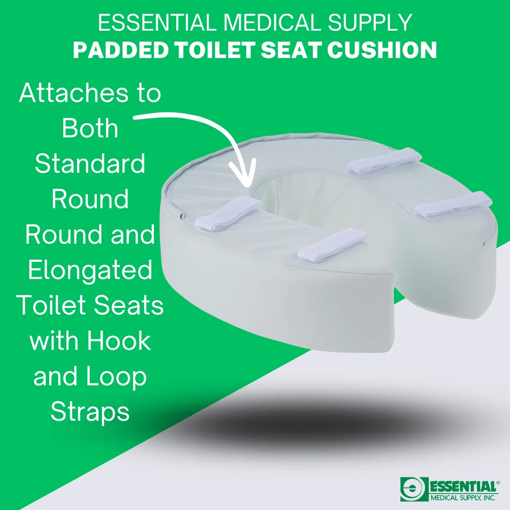 Foam Padded Toilet Seat Riser with Attachment and Washable Cover, 2"