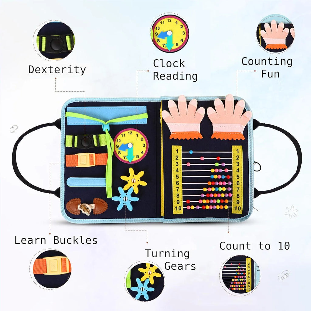 Felt Montessori Busy Board: Fine Motor Skill Sensory Toy