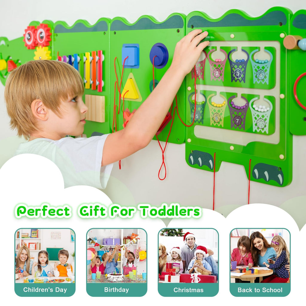 Crocodile Sensory Toys Activity Wall Panels, Educational Montessori Busy Boar...