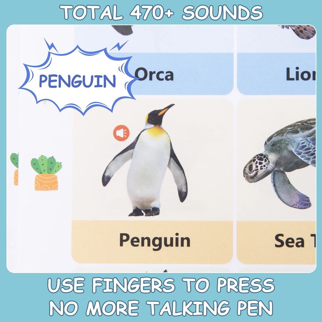 15 in 1 Talking Sound Books, 470+ Words Learning & Education Kids Toys, Interactive Electronic Audio Books for Toddlers Age 3-6 Years Old Gifts