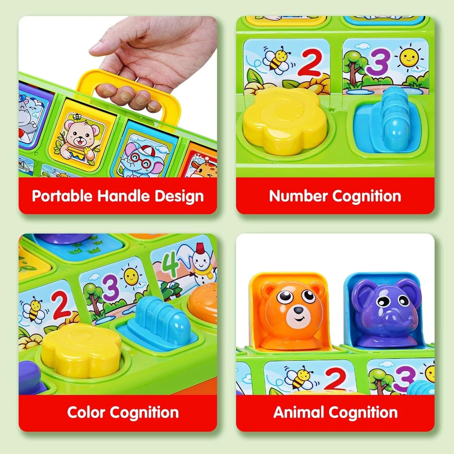 Baby Pop up Toy with Light and Music, Montessori Cause and Effect Toy for Infant Baby Toddler 12-18 Months First 1St Birthday Gifts for Girls Boys