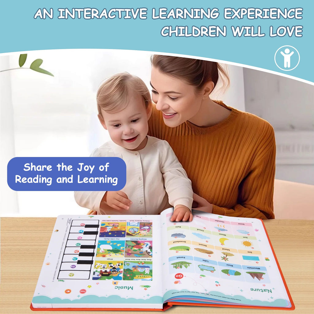 15 in 1 Talking Sound Books, 470+ Words Learning & Education Kids Toys, Interactive Electronic Audio Books for Toddlers Age 3-6 Years Old Gifts