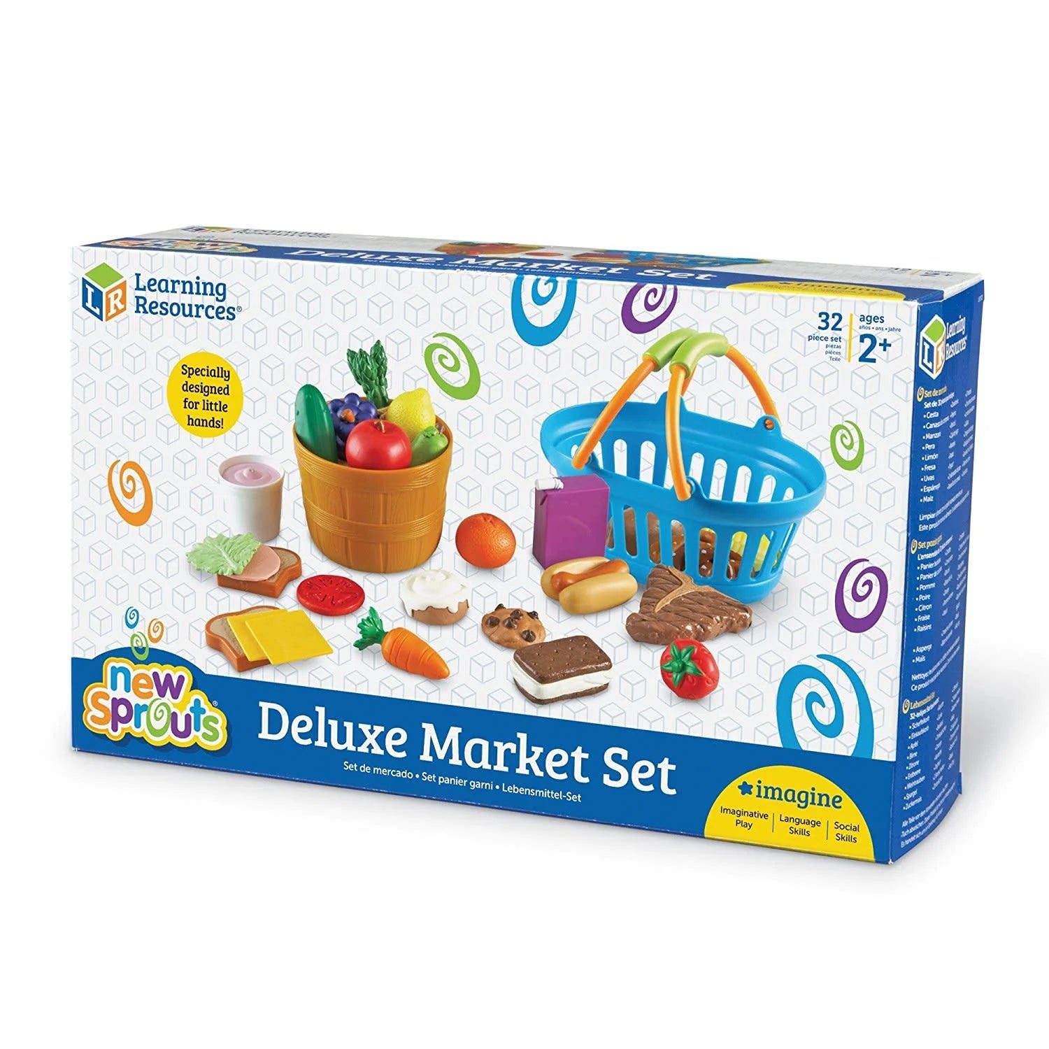 New Sprouts Deluxe Market Set, Play Food, Girls and Boys, Ages 18Mos+
