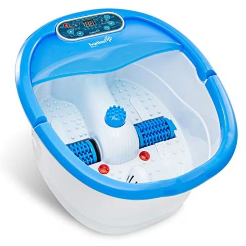 Heated Foot Spa with Vibration Rollers Bubble Massage