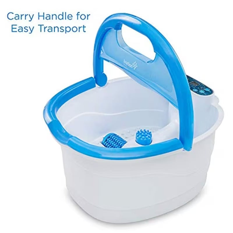 Heated Foot Spa with Vibration Rollers Bubble Massage