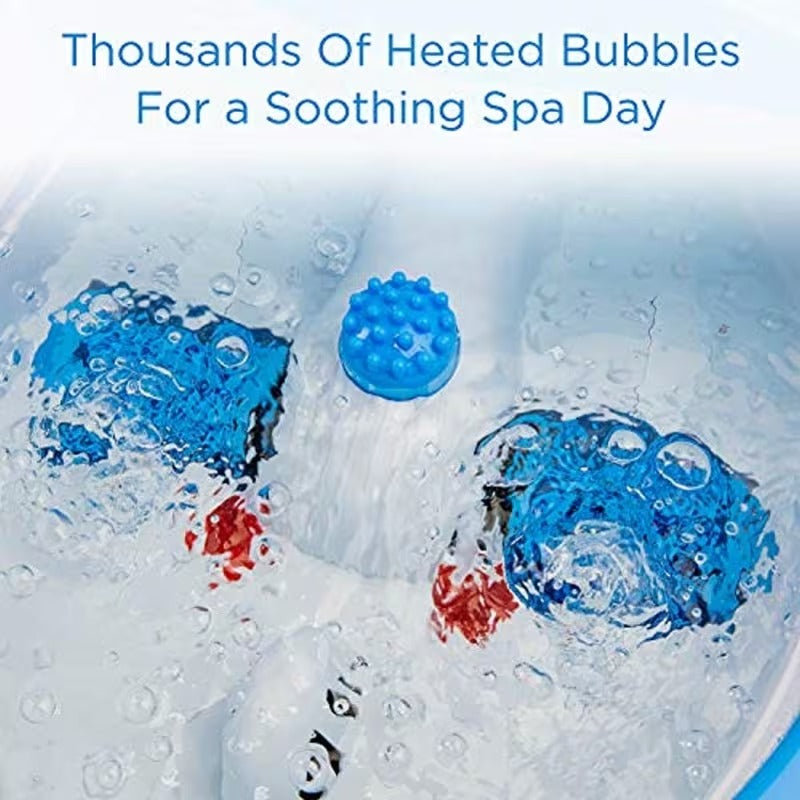 Heated Foot Spa with Vibration Rollers Bubble Massage