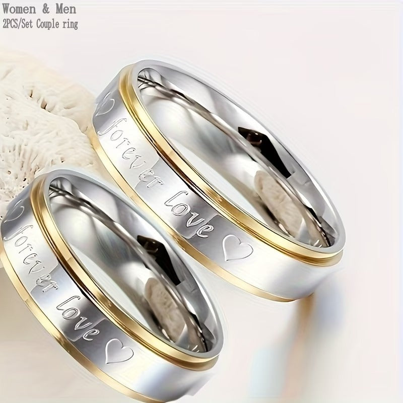 2 Set Engraved Wedding Bands