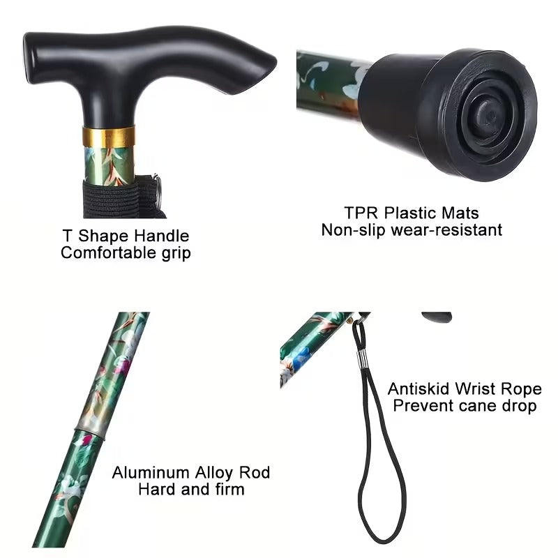 Foldable Walking Stick Aluminum Alloy