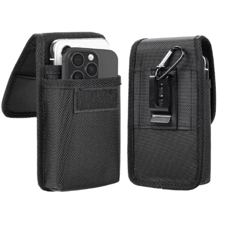 Dual Compartment Mobile Phone Belt Clip Pouch Holster