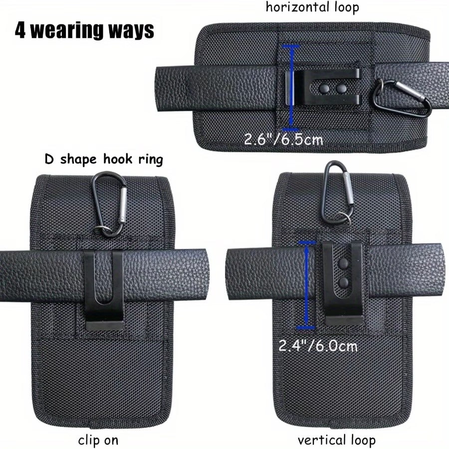 Dual Compartment Mobile Phone Belt Clip Pouch Holster