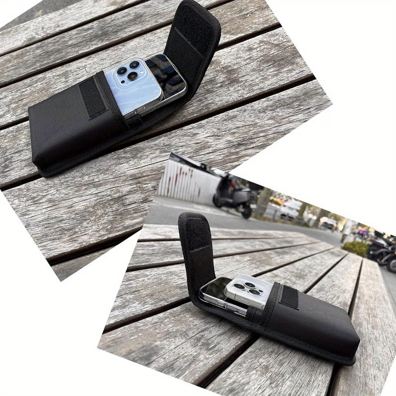 Dual Compartment Mobile Phone Belt Clip Pouch Holster