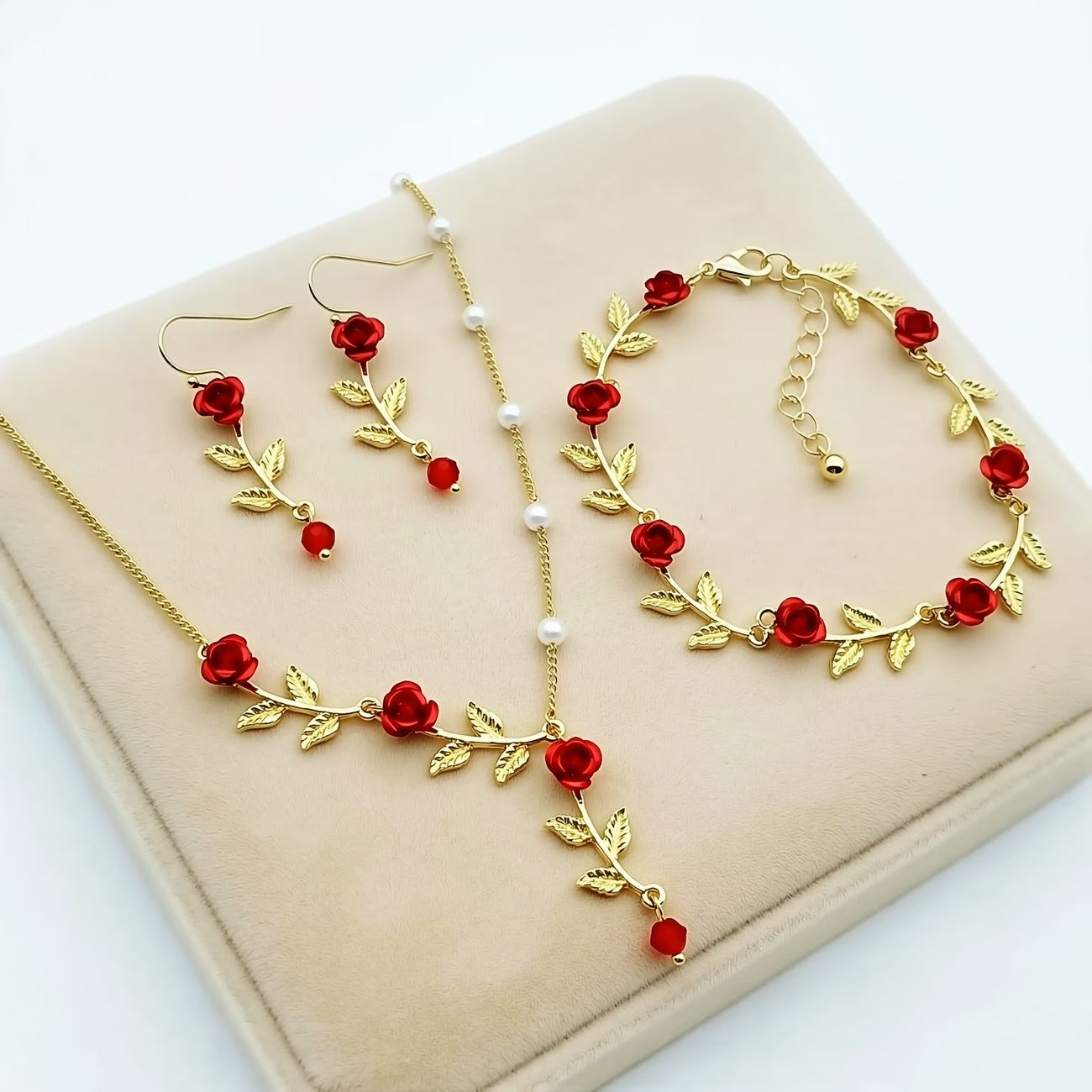 Red Rose Flower Set