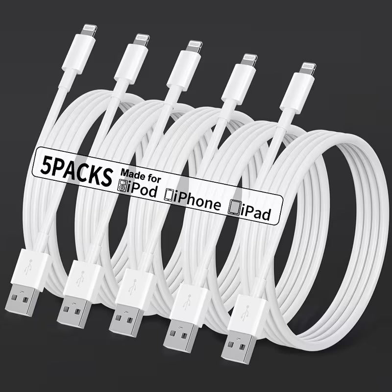 Lightning to USB-A Data Cables 5pack