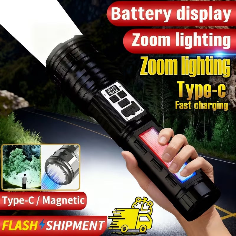 Heavy-Duty Rechargeable Flash Light with 30% Brighter Beam