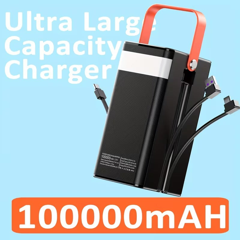 Power Bank with 2-in-1 Built-in Cables