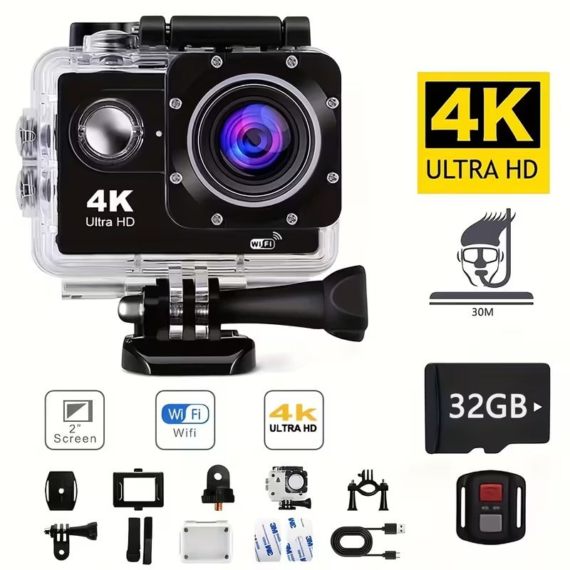 4K Action Camera, with 32G Memory Card