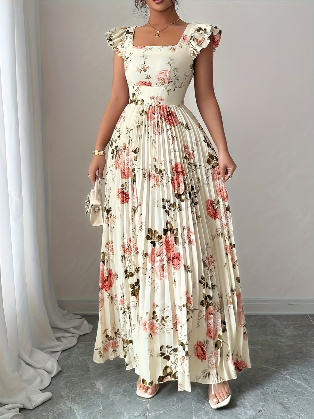 Women'S Elegant Floral Dress