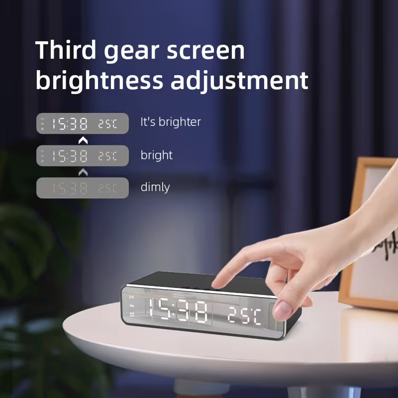 Wireless Charger with LED Alarm Clock and Thermometer